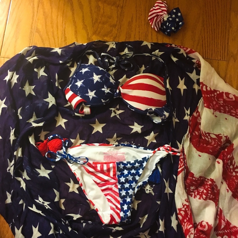 Victoria's Secret American Flag Bikini and Kimono